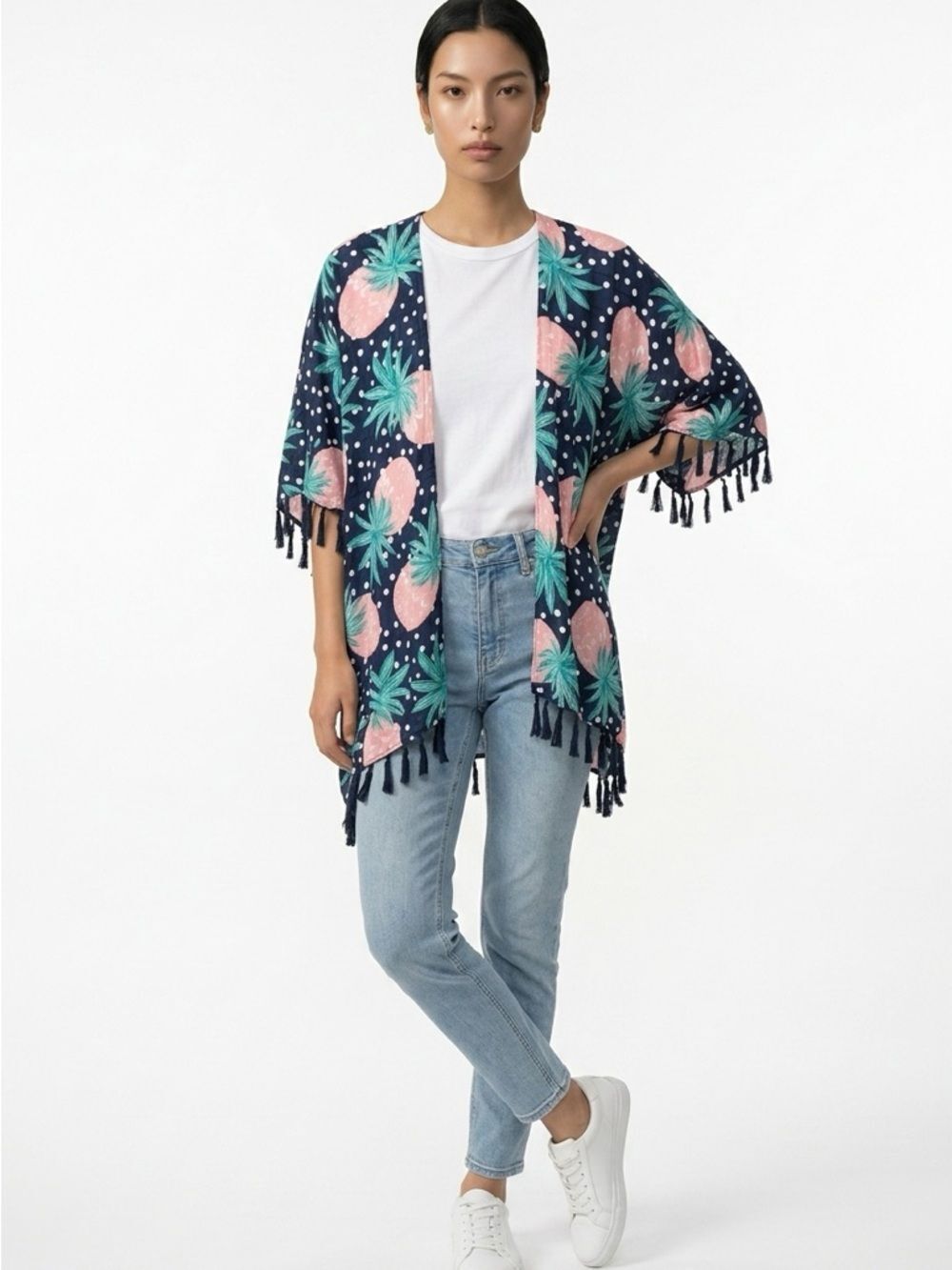 Janice | Pineapple Fringe Kimono